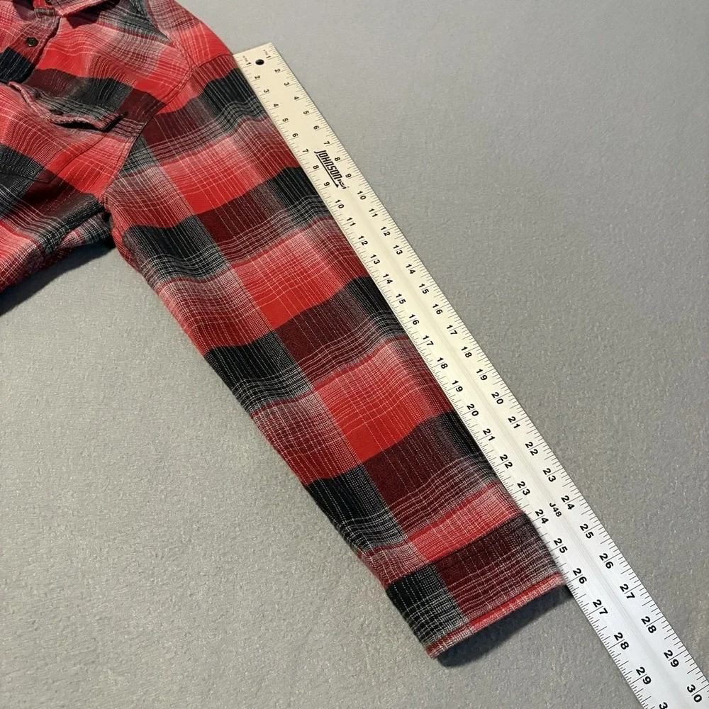 North Face Flannel Shirt Mens L Red Black Plaid Long Sleeve Soft Hiking NF0A3YRX